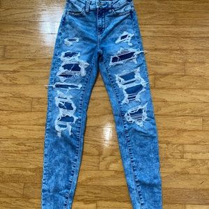 American Eagle Jeans Hi Rise Jegging Size 000 Cozy Ne(x)t Light Wash